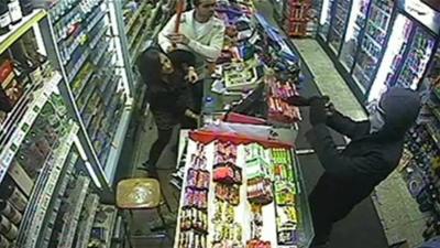 Kapil Vaghela and Trisha Patel facing up to the robber