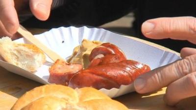Sausage on plate