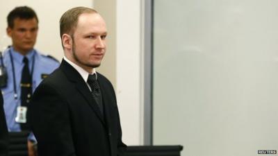 Anders Behring Breivik in court