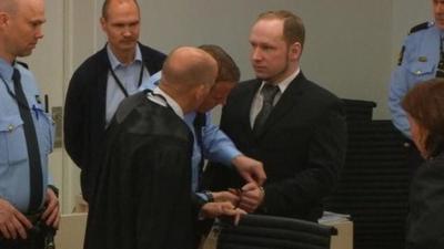 Anders Breivik in court