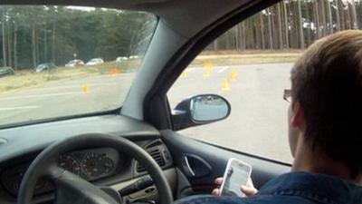 Driving with mobile phone