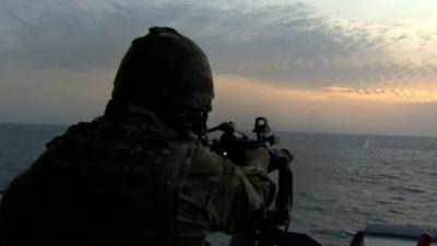 View of sea from HMS Dauntless