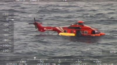 Helicopter in the North Sea