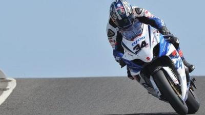 Alastair Seeley in action during Tuesday practice at the NW200