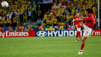 Joe Cole scores a stunning volley against Sweden