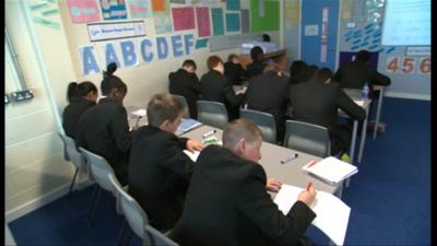 Students in maths class