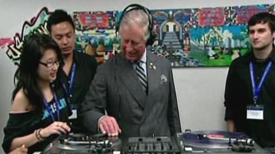 Prince Charles learns how to DJ