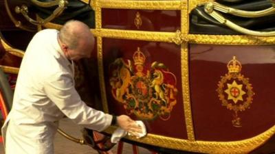 Polishing the state landau, to be used in the Queen's Diamond Jubilee pageant