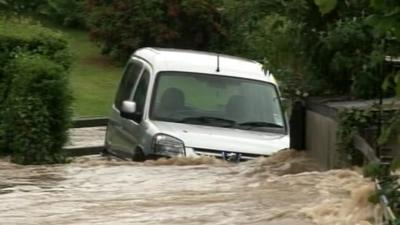 Car in flood