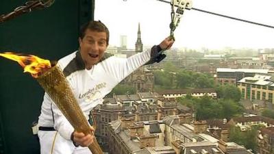 Chief Scout Bear Grylls with the torch