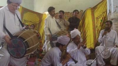 Musicians participating in competition in Dera Ismail Khan