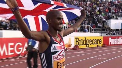 European 5,000m winner Mo Farah