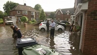 Peoople stranded due to flooding