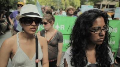 Protesters in New York