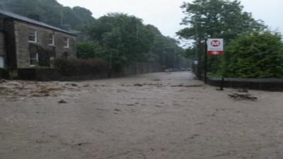 The scene near Hebden Bridge station