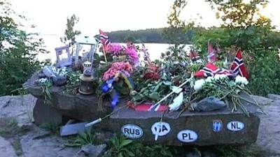 Flowers at site of shooting