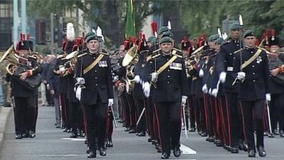 The military parade in Plymouth