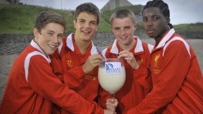 Liverpool players at the Milk Cup competition