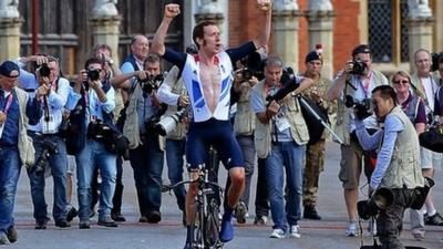 Great Britain's gold winner Bradley Wiggins