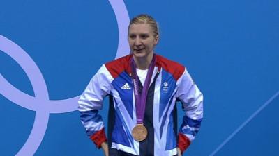 Rebecca Adlington picks up her bronze medal