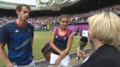 Andy Murray and Laura Robson talk to Sue Barker