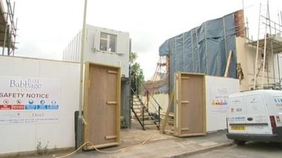 The construction site where three homes were demolished following a gas explosion in Rosehill Street, Cheltenham