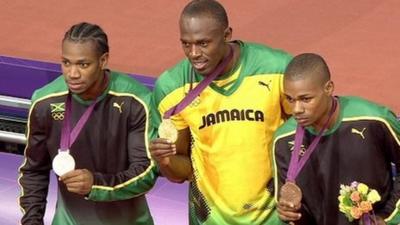 Yohan Blake, Usain Bolt and Warren Weir