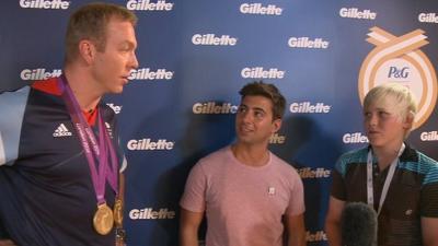 Chris Hoy is put on the spot by two young people