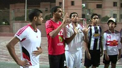 Menbers of the Egyptian deaf football team