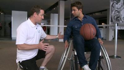 Ricky in wheelchair used in wheelchair basketball