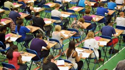 Students sitting exams