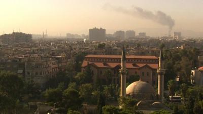 Smoke rises over Damascus (19 September 2012)
