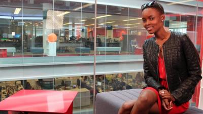 Flaviana Matata visiting the BBC's New Broadcasting House, London Photo: Manuel Toledo, BBC Africa