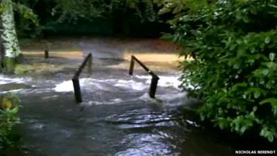 Flooding at Bournemouth Upper Gardens