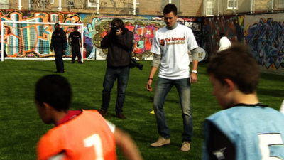 Carl Jenkinson representing the Arsenal Foundation in Hackney