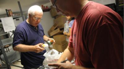 Volunteers at food pantry