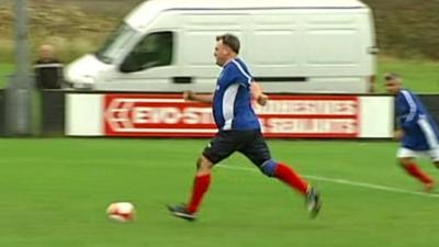 Ed Balls takes penalty