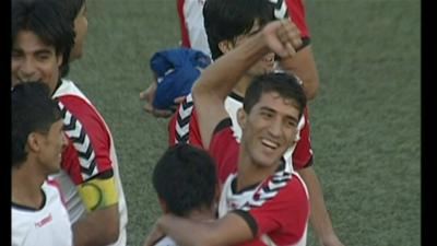 Players celebrating victory