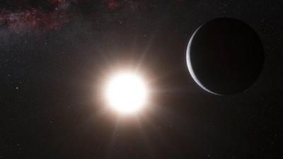Artist impression of a planet orbiting the star Alpha Centauri B