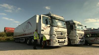 Trucks parked up