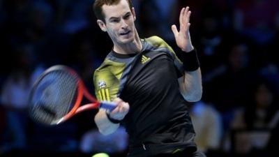 Andy Murray in action at the ATP Tour Finals