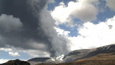 The eruption of Te Maari Crater on Mount Tongariro situated in the central area of New Zealand"s North Island