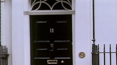 The front door of 11 Downing Street