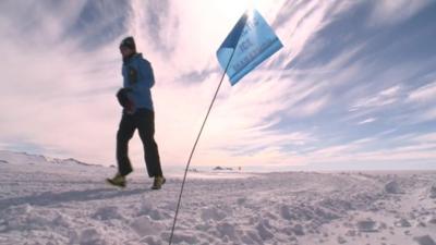 John Killingworth during the ice marathon