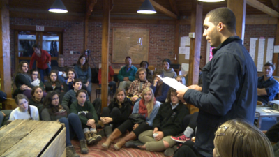 Student at morning meeting