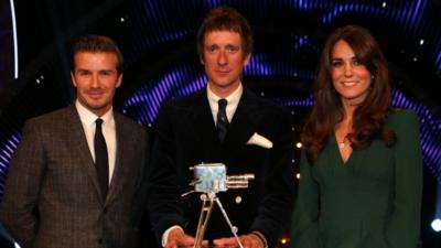 Bradley Wiggins with David Beckham and the Duchess of Cambridge