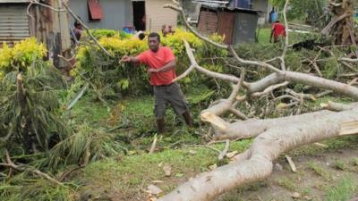 Aftermath of cyclone Evan