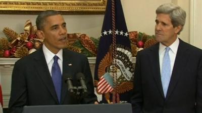 US President Barack Obama and John Kerry