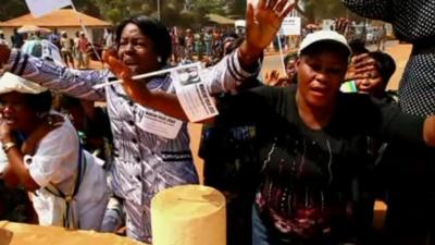 Women protesting in Bangui