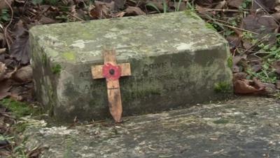Grave of World War I hero Arthur Drummond Borton